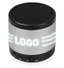 Bluetooth speaker with a luminous logo